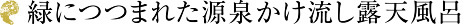 緑につつまれた源泉かけ流し露天⾵呂