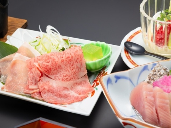 【基本会席】しまね和牛＆奥出雲ポークしゃぶしゃぶ 季節の和会席◆広さ日本一の大露天風呂と山陰の味覚
